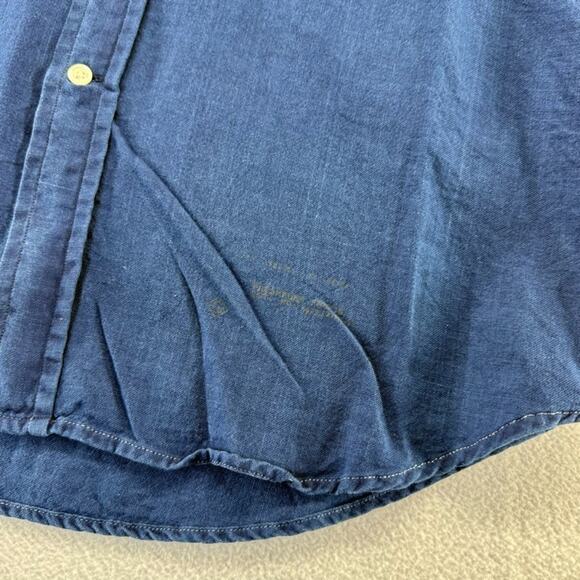 Gant Oxford Shirt Men's Medium Blue Indigo The Hugger New Haven Retro Preppy - Picture 3 of 12